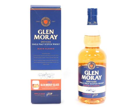 A Glen Moray Speyside Single Malt Scotch Whisky The Elgin Classic, 70cl bottle, in presentation pack.