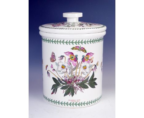Portmeirion Pottery Botanic Garden, bread bin and lid, approximately 37cm high. 