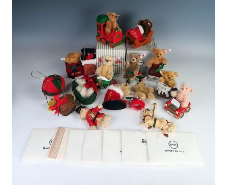 Steiff Yearly Christmas Collector Bears (14 pieces) 2007-2018 and  2020-2021 - all excellent condition apart from 2014 editio