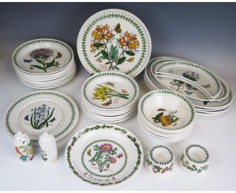 Portmeirion Pottery Botanic Garden 1818, dinner service, comprising of four oval steak plates, eight dinner plate, eight dess