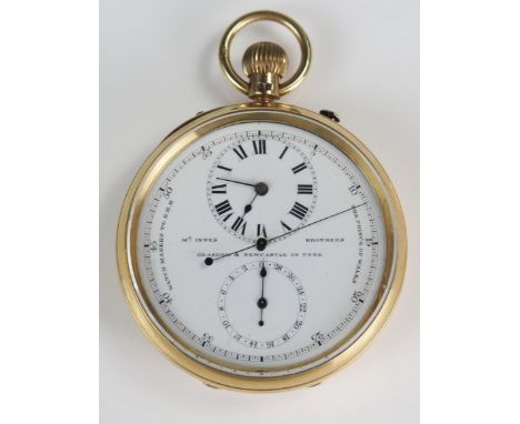 Royal Presentation 18ct Gold Chronometer Pocket Watch with stopwatch function by McInnes Brothers of Glasgow & Newcastle On T