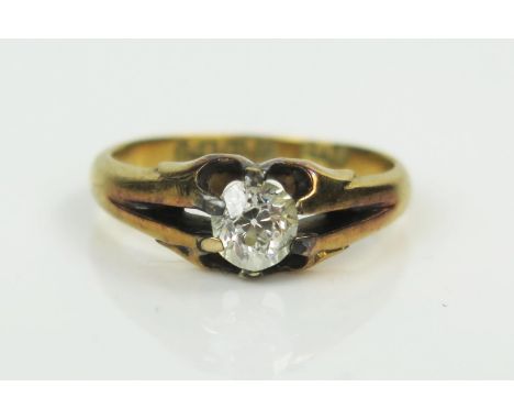 Victorian 18ct Gold and Diamond Solitaire Ring, Chester 1896, H. G. &amp; S. Ltd., size M, 4g 