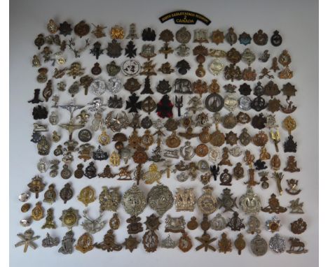 Collection of Cap and other Badges including Argyll &amp; Sutherland, Tyneside Scottish, Shropshire, Scottish King's Borderer