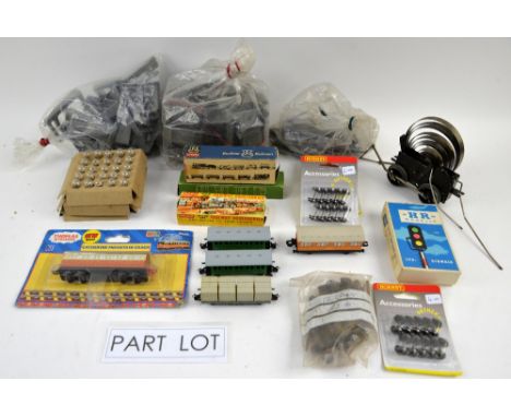 A quantity of predominantly Hornby, Lima and Tri-ang railway track and accessories, some boxed. (qty)Provenance: Single owner