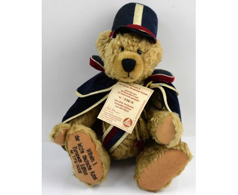 Three Hermann-Spielwaren bears European Edition to include:Kaiser Franz Joseph Bear with blue  cape,  and hat with gold trim.