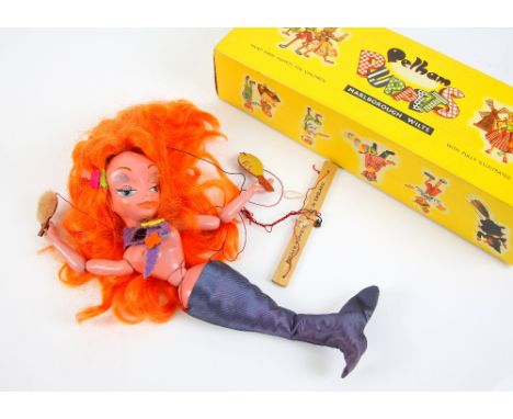 Pelham Puppets, a rare boxed Pelham puppet depicting a mermaid with hairbrush and mirror and felt scarf.    Character name no