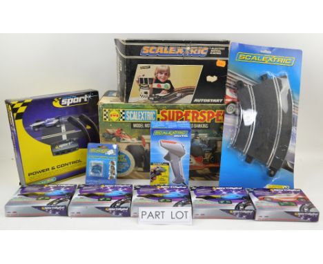 A Scalextric Superspeed set C.547 and a quantity of Scalextric track and accessories including Autostart C275, Power &amp; Co