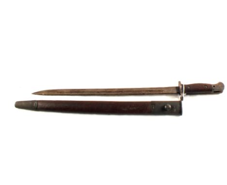 A British 1907 model bayonet with scabbard