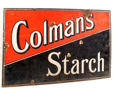 An enamel Colmans Starch sign, 16" x 24"