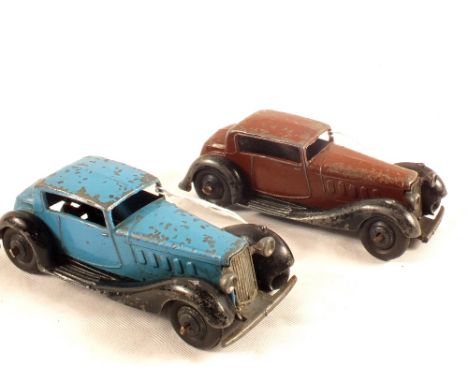 Two Dinky Toys No.36C (1947-50) Humer Vogue, one light blue and brown
