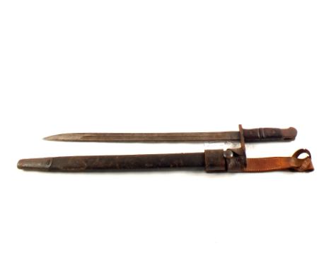 A Remington model 1913 bayonet, marked 3/17, with scabbard