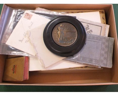 A WWI pocket compass in leather case, YMCA WWI Bible, blind soldiers gift book 1914, year book Albert bombardment, postcards,