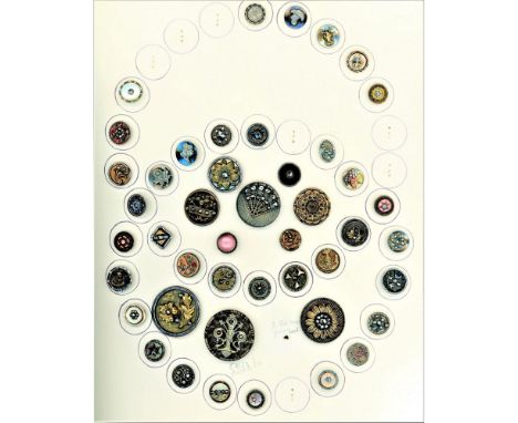 48 S/M/L 19th century buttons including steel cups.This card of steel cups include some really nice examples. Included is a p