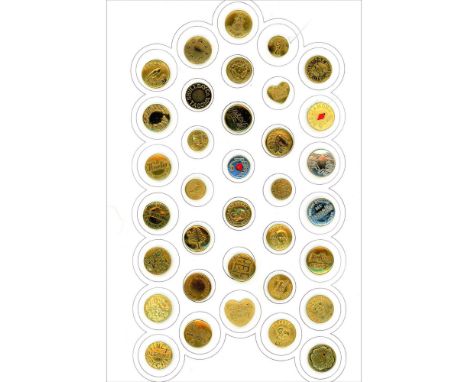 35 S/M early 20th century assorted overall buttons.This card is in nice already display condition and is filled with many goo