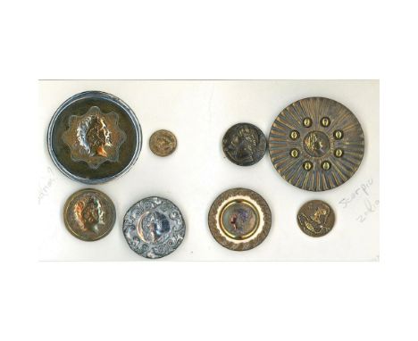 8 S/M/L/EX L 19th century assorted metal head buttons.This lot consists of several nice examples in an assorted group of male