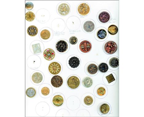 31 Medium size mostly 19th century buttons including enamel.This lot includes many pictorial examples including a horse and r