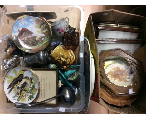  A mixed collection of ceramics, glass costume jewellery and other items to include; Doulton stoneware small pieces, large Ge