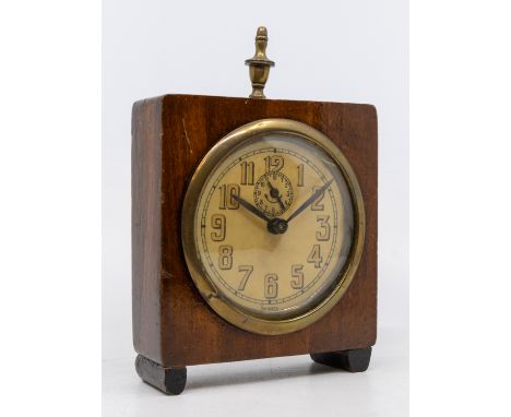 An early 1930s oak cased mantle clock, Arabic numerals, second dial and German made.