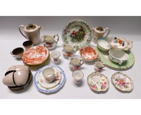 A collection of mixed Royal Crown Derby china wares to include red aves, posie and others, vintage Poole part coffee set alon