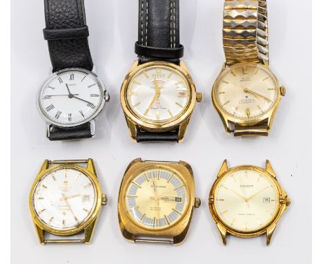 A collection of gents vintage wristwatches to include a gold plated Titus Royal Time automatic 25 jewel wristwatch, with a si