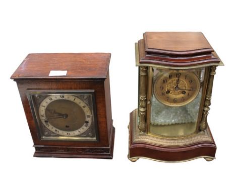 Two early 20th Century 8 day mahogany cased mantle clocks, one with Westminster chime, Hopper of Boston.