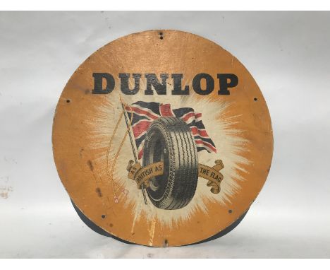 A Dunlop circular showcard, 16 1/2" diameter.