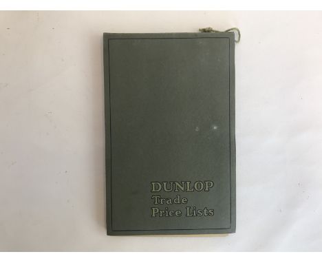 A pre-war Dunlop trade price list.