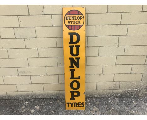A good Dunlop Stock Tyres rectangular enamel sign in very good condition, 12 x 60". 