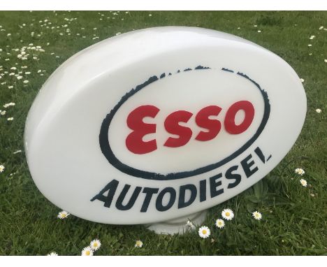 An Esso Autodiesel glass petrol pump globe, slight chipping to the neck.