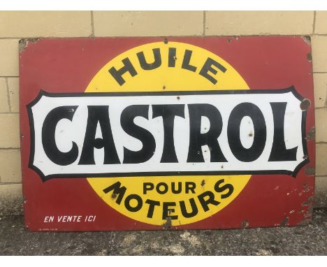 A French Castrol rectangular enamel sign, 47 x 32".