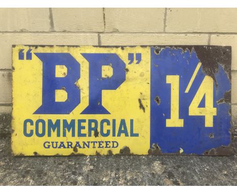 A BP Commercial Guaranteed rectangular enamel sign, 36 x 18".