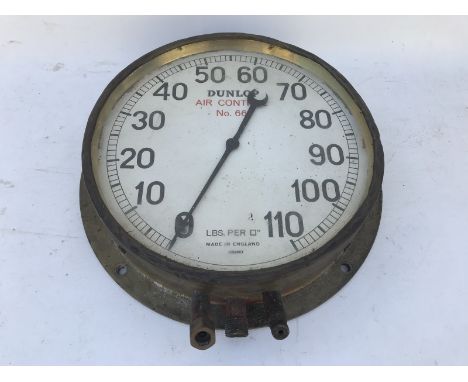 A Dunlop Air Control no. 66 brass framed air gauge.