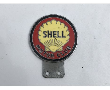 An unusual Shell Motor Club part enamel car badge.