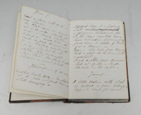Royal Interest, Travel/Scandinavia and its Fjords - an early to mid-Victorian ink MS notebook, ?almost certainly the property