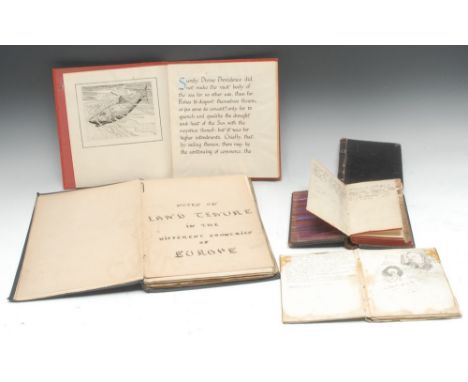 A Victorian manuscript, Notes on Land Tenure in the Different Countries of Europe, 176ff inscribed in ink MS and some pages a