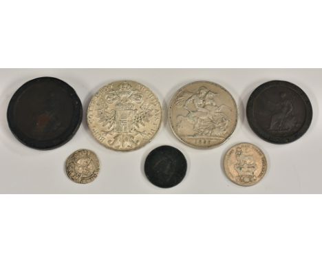 Coins, GB: Henry VIII, Second Coinage, 1533-1544 silver halfgroat, Canterbury mint, TC beside shield (Archbishop Thomas Cranm