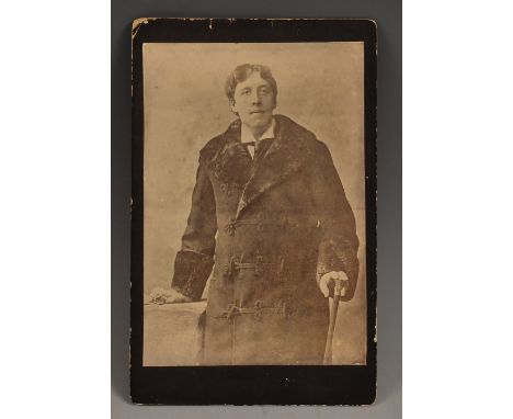 Photography - Literature and The Aesthetic Movement - a cabinet card portrait, of Oscar Fingal O'Flahertie Wills Wilde (1854 