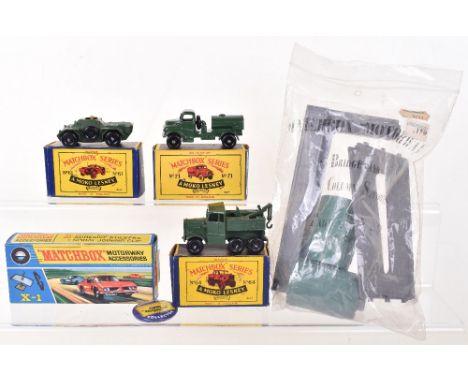 Matchbox Lesney Moko Series Regular Wheels Military Vehicles,61a Ferret Scout Car, olive green,black knobbly plastic wheels, 