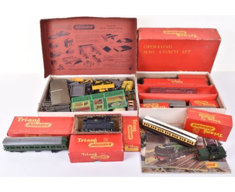 Quantity of Tri-ang Railways 00/H0, including boxed:R.153 Saddle Tank Loco 0-6-0, R.254 S/C Loco operating Pantograph 0-4-0, 