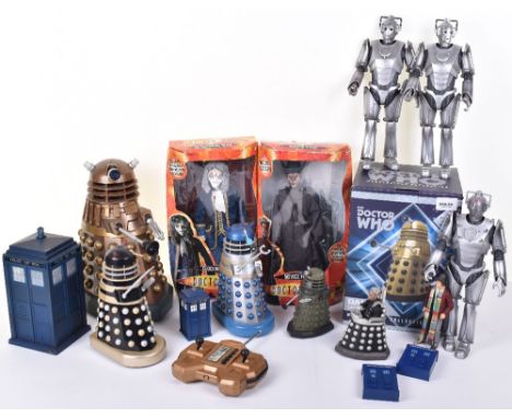 Dr Who Collectibles, including unboxed Remote control dalek (untested) 2 x Product Enterprise battery operated dalek, battery