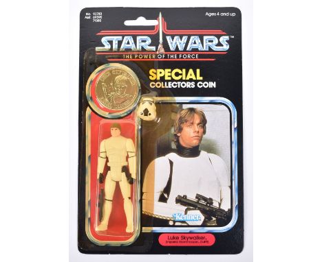 Kenner Star Wars The Power Of the Force Luke Skywalker (Imperial Stormtrooper Outfit) Vintage Original Carded Figure, 3 ¾ inc