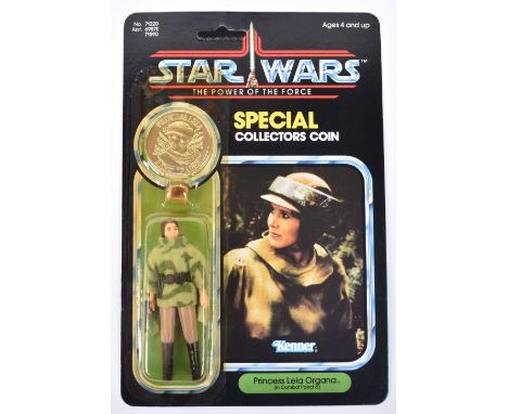 Kenner Star Wars The Power Of the Force Princess Leia Organa (In Combat Poncho) Vintage Original Carded Figure, 3 ¾ inches mi