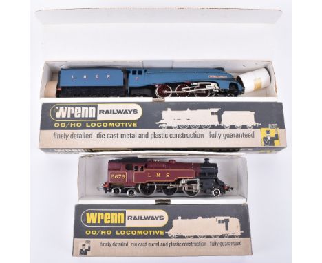 Wrenn boxed locomotives, W2212 4-6-2 Sir Nigel Gresley LNER locomotive No.7 and tender, boxed with packing rings, W2219 2-6-4