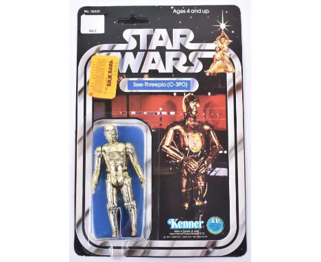Kenner Star Wars See Threepio (C-3PO) Vintage Original Carded Figure, 3 ¾ inches mint, with a near mint bubble on a excellent