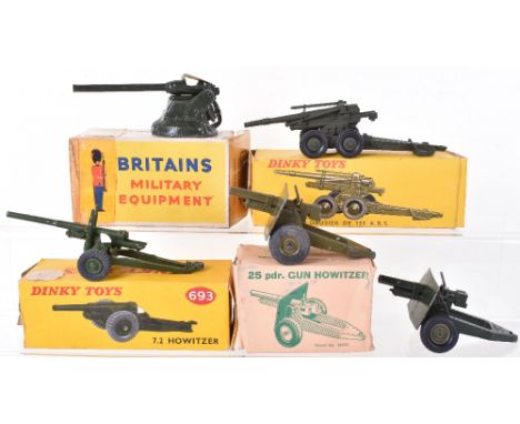 French Boxed Dinky Toys 80E  Obusier ABS 155mm Military Gun, in near mint original condition, with a very good original box, 