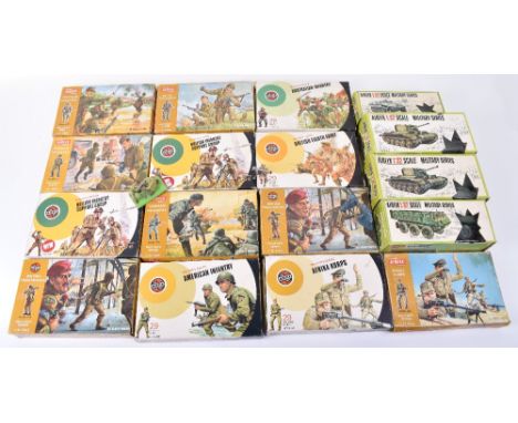 Quantity of Airfix Boxed 1/32nd Military Figures, including, British Commandos, 2 x British Paratroopers (one box has only 12