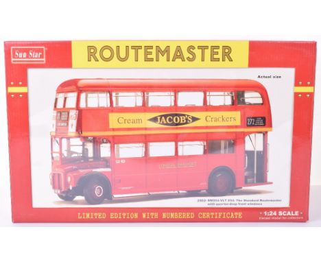 Sun Star 1:24 scale 2902: RM 254-VLT 254: The Standard LT Routemaster with quarter-drop front windows diecast model, red with