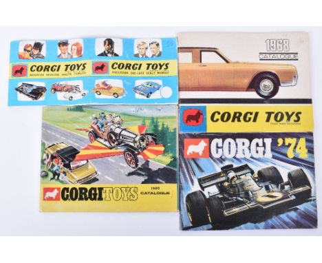 Four Corgi Toys French Issue Catalogues,1966 48-pages,1968-48-pages, 1969-48 pages and 1974-40 pages, all in very good origin
