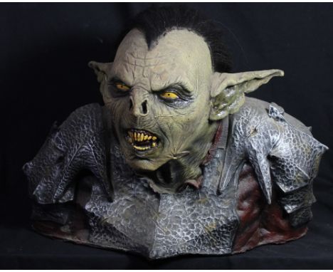 THE LORD OF THE RINGS; two large rubber over foam busts of goblins, the slightly larger approx 50 x 64cm (2).&nbsp;