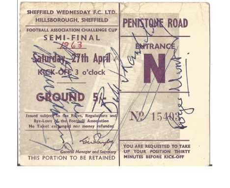 Bill Shankly, Roger Hunt and Geoff Strong signed ticket. Liverpool football legends. Good Condition. All signed items come wi